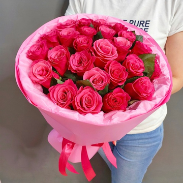 Букет из 25 роз сорта "Tacazzi" (Кения 40 см)