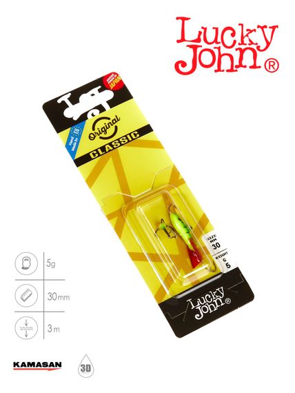 Балансир Lucky John CLASSIC 3 с тр. 30мм/36RT блистер