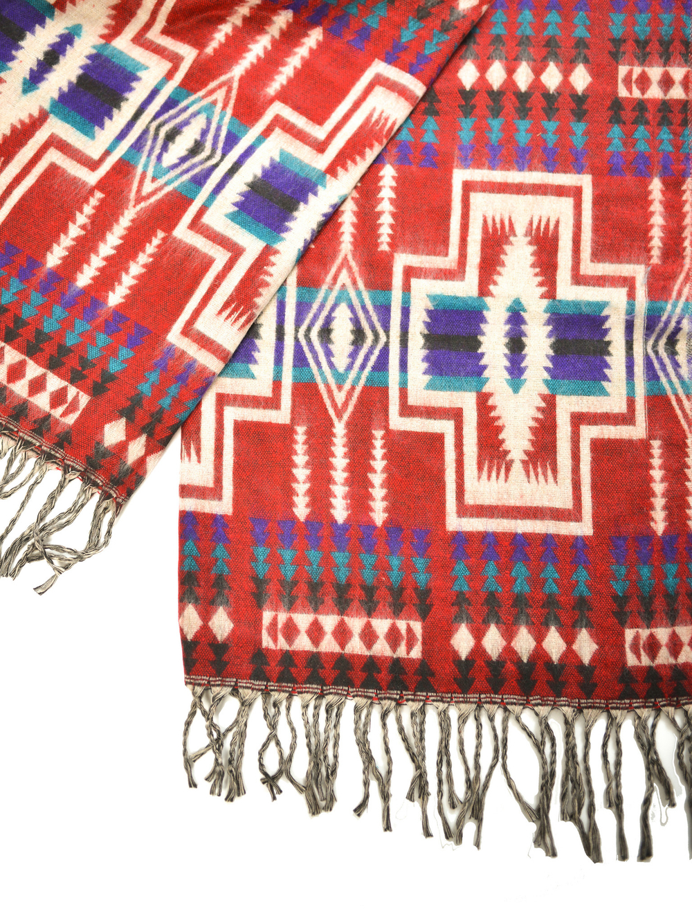 Палантин теплый с орнаментом Навахо