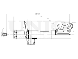 Амортизатор газовый передней подвески UNIO SAB-10708