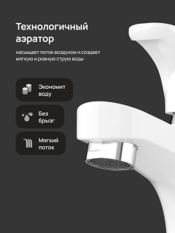 Смеситель для раковины DIWO Коломна DW-KL02WH белый