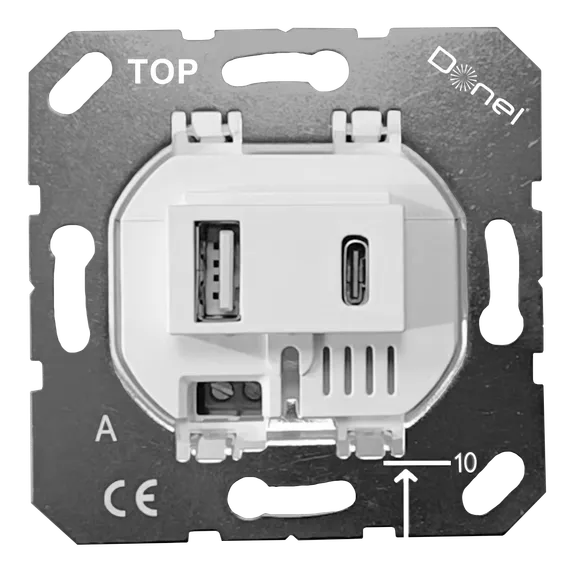 Donel USB зарядное устройство, 3.1A. тип A:max 18W,тип С:max 32W, белый, серия DUSB.
