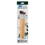 Кисть для рисования Basir художественная, пони, № 1,2,3,4,5,6, деревянный корпус, набор из 6 шт