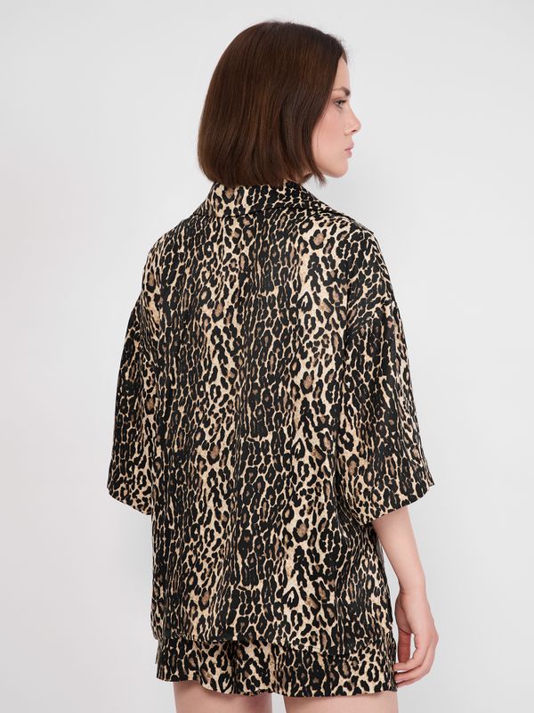 РУБАШКА УКОРОЧЕННАЯ С ПРИНТОМ ЛЕО