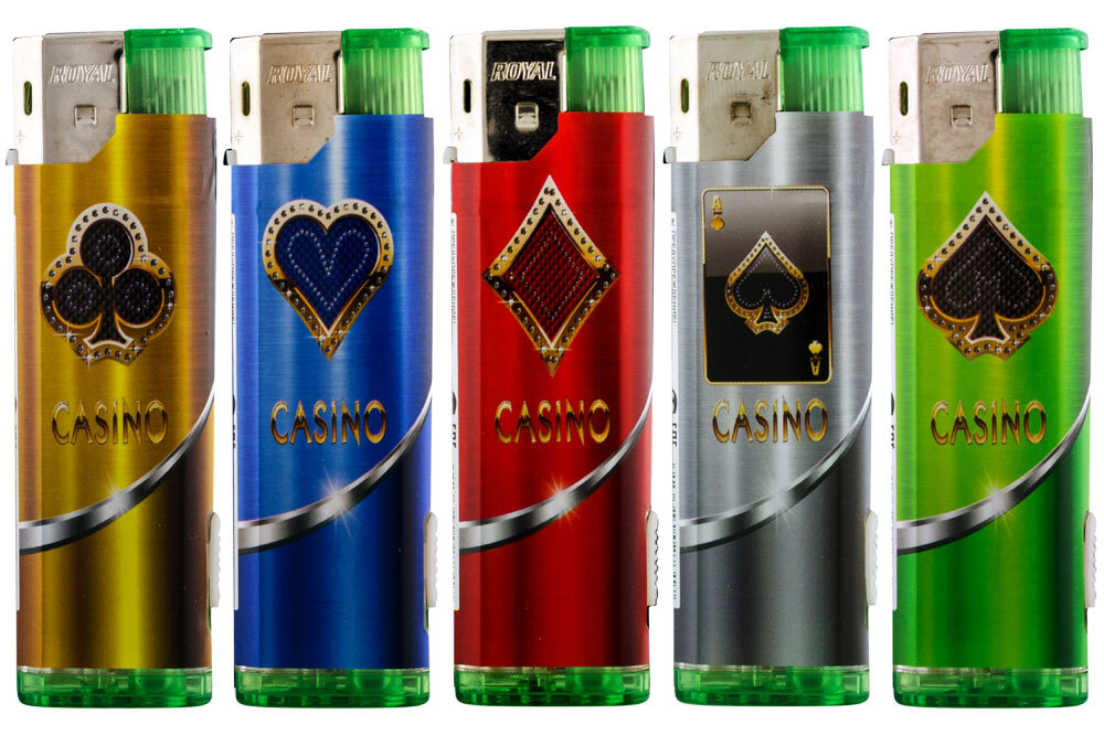 Зажигалки Пьезо с фонарем ROYAL  HL-329 (карты) (1*50шт*20бл)