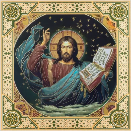 Икона "Спас благословляющий (Васнецов)", рама 28х28, в коробке