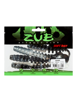 Приманка ZUB-SHAD 120мм-4шт, (цвет 030) натурал-черный