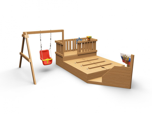 Песочница Лодочка с качелями