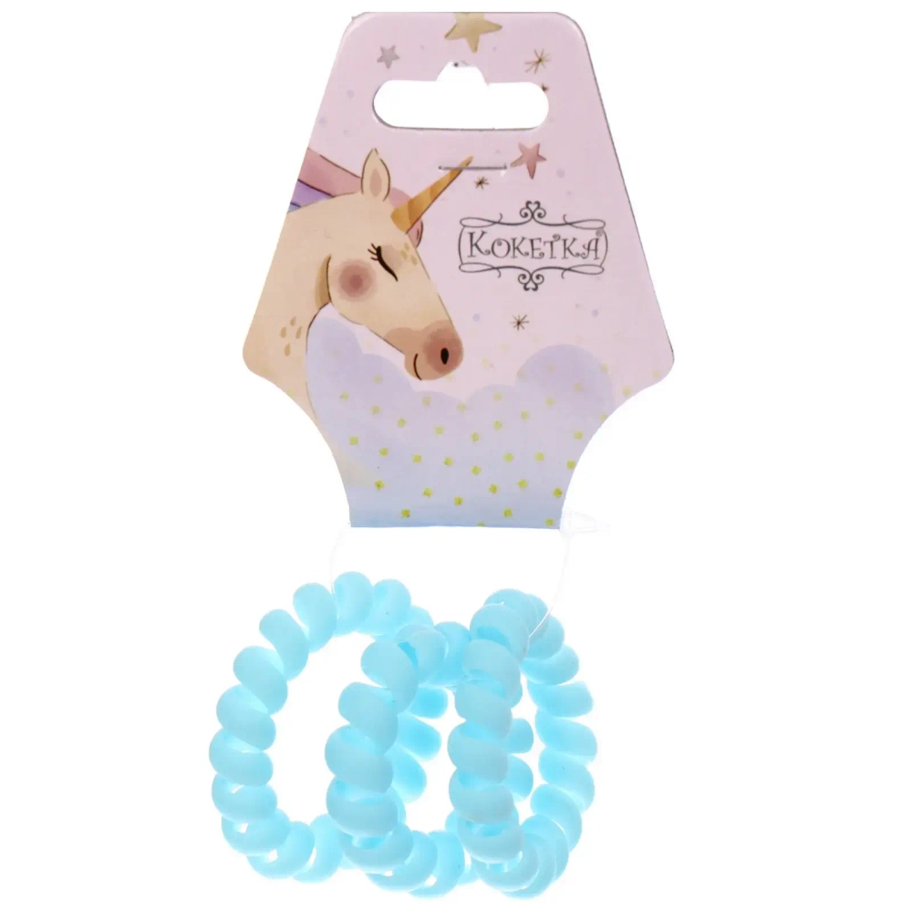 Резинки для волос силиконовые 3шт «ЕЖЕВИКА», цвет голубой, d-3,8см (Подвес Единорог)
