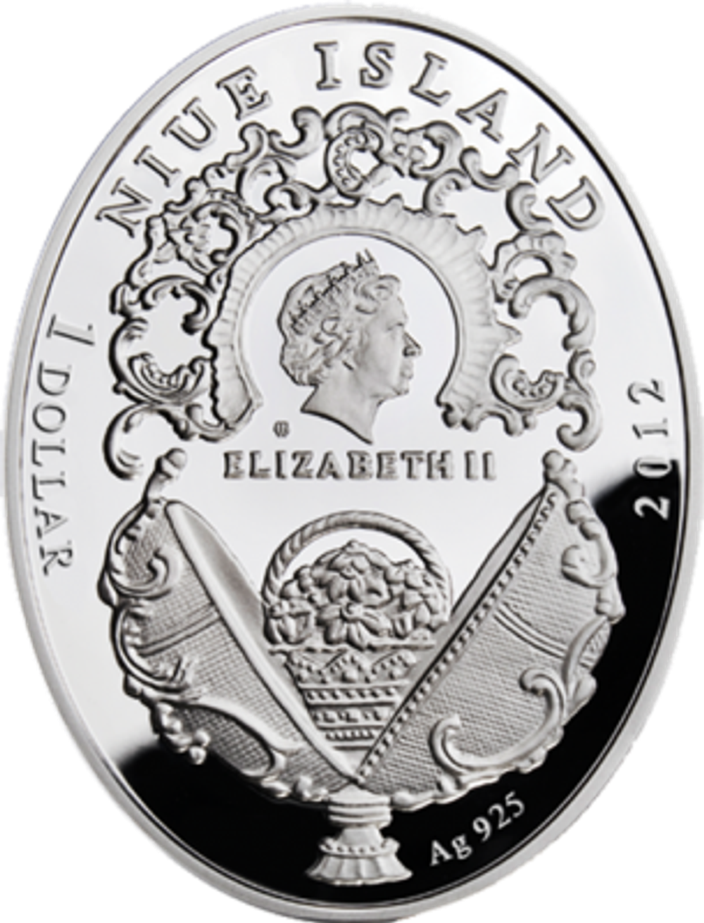 1 доллар. Яйцо Букет лилий - Императорские яйца Фаберже. Ниуэ. 2012 г.