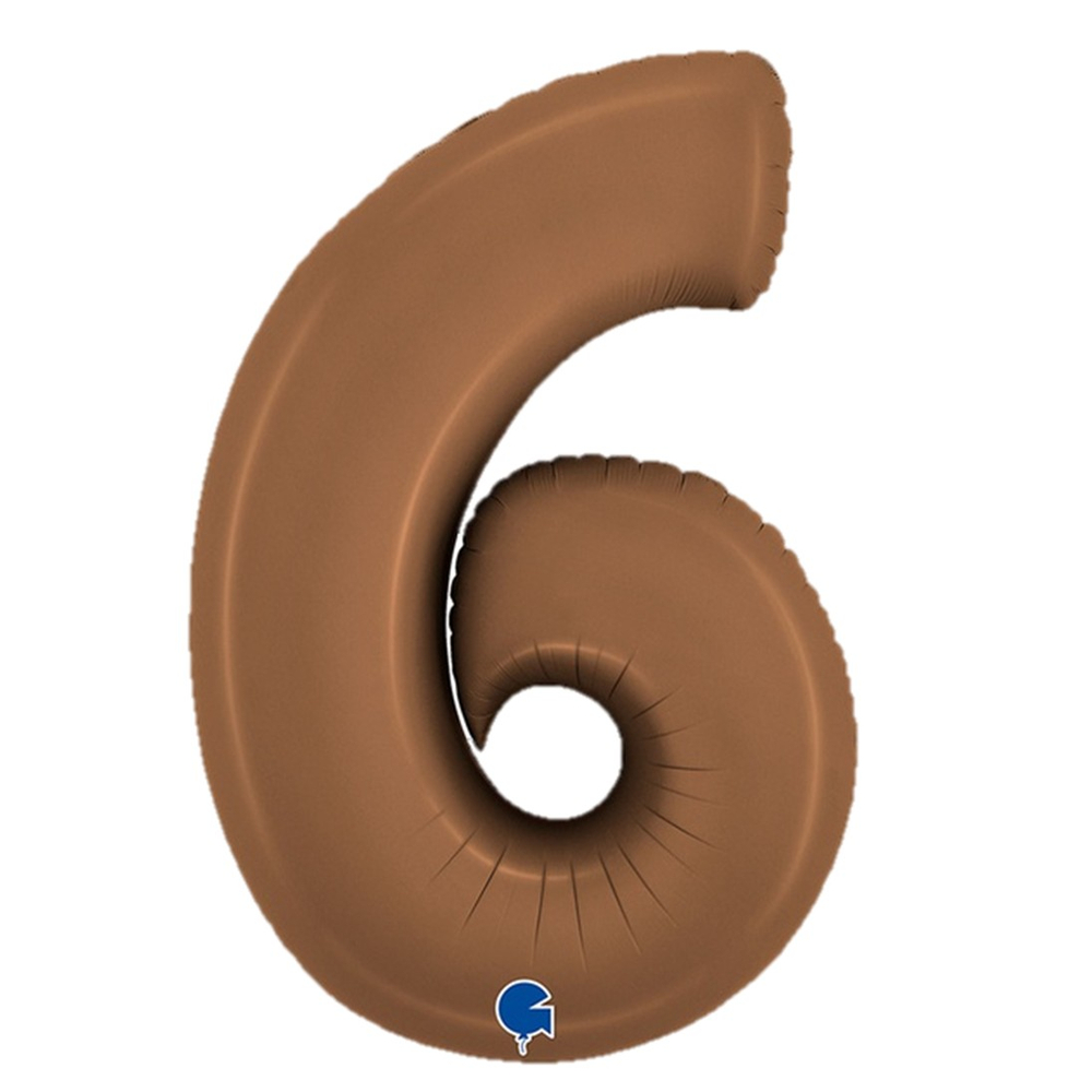 Фольгированные цифры, сатин, в шоколадном цвете, 102 см