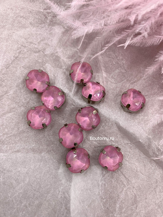 Стразы пришивные мягкий квадрат нежно-розовые перламутр