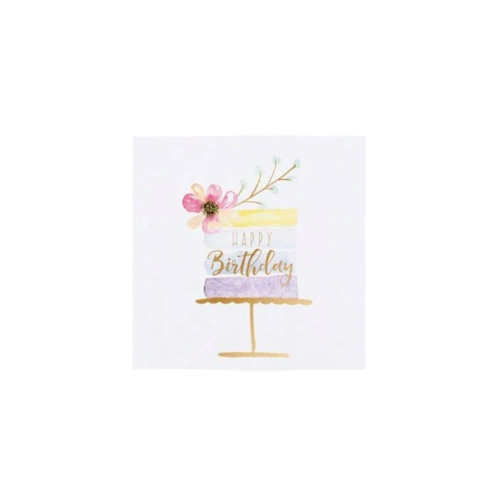 Мини-открытка "Happy Birthday!" 7х7 см
