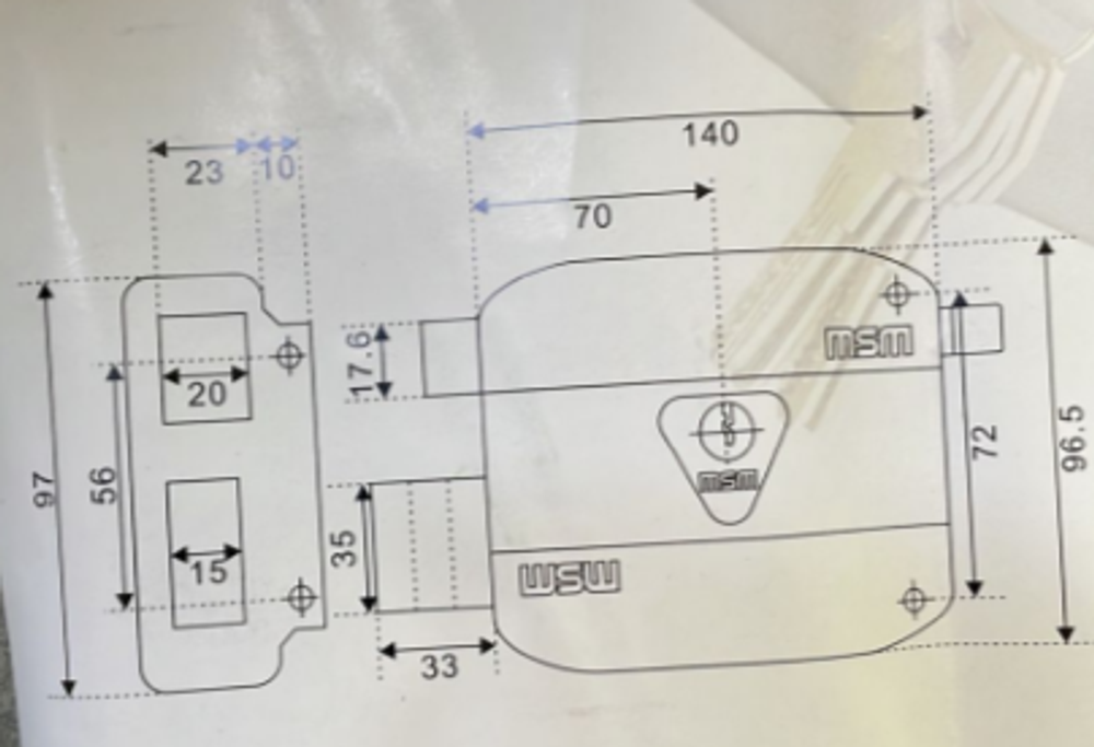 Замок накладной "MSM" RL14-B:BK (чёрный)