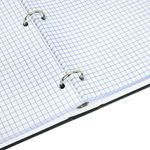 Тетрадь на кольцах БОЛЬШАЯ А4, 215х305 мм, 100 л., твердый картон, клетка, BRAUBERG, "Minimal black", 405408