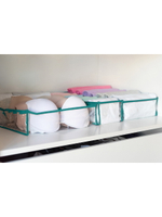 Органайзер прозрачный 40х35х10 см, 11 ячеек, Бирюзовый