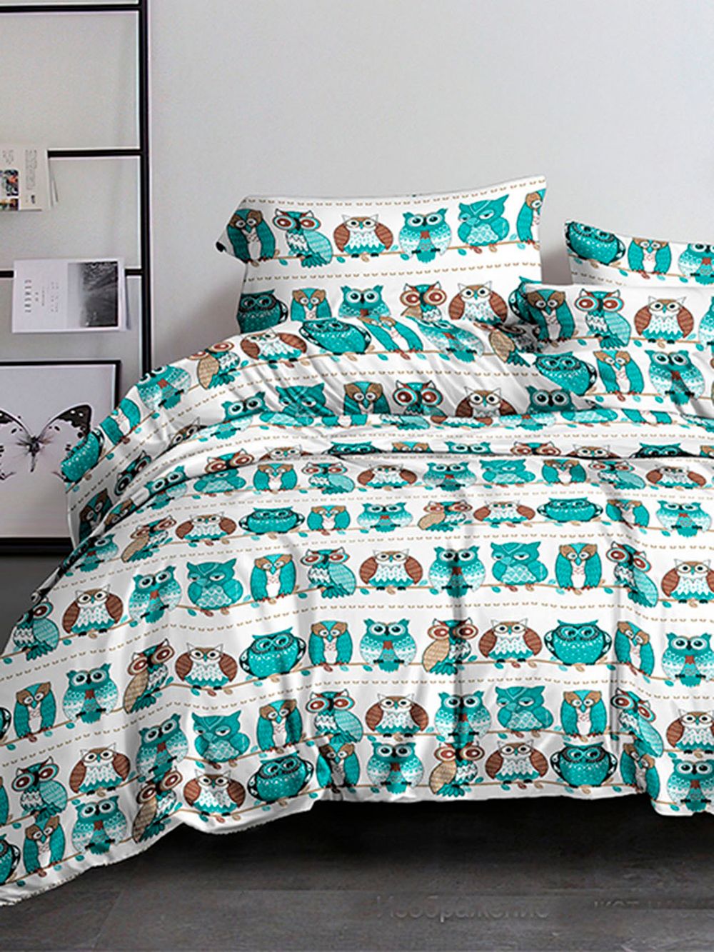 Простынь на резинке Полисатин Мечта "Owl" 160x200 см
