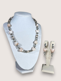 Комплект колье и серьги муранское стекло