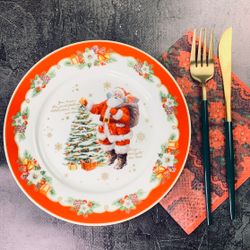 Lenardi 205-316 Набор из 6 тарелок 20,5 см НОВЫЙ ГОД в под.уп.(х12)Фарфор