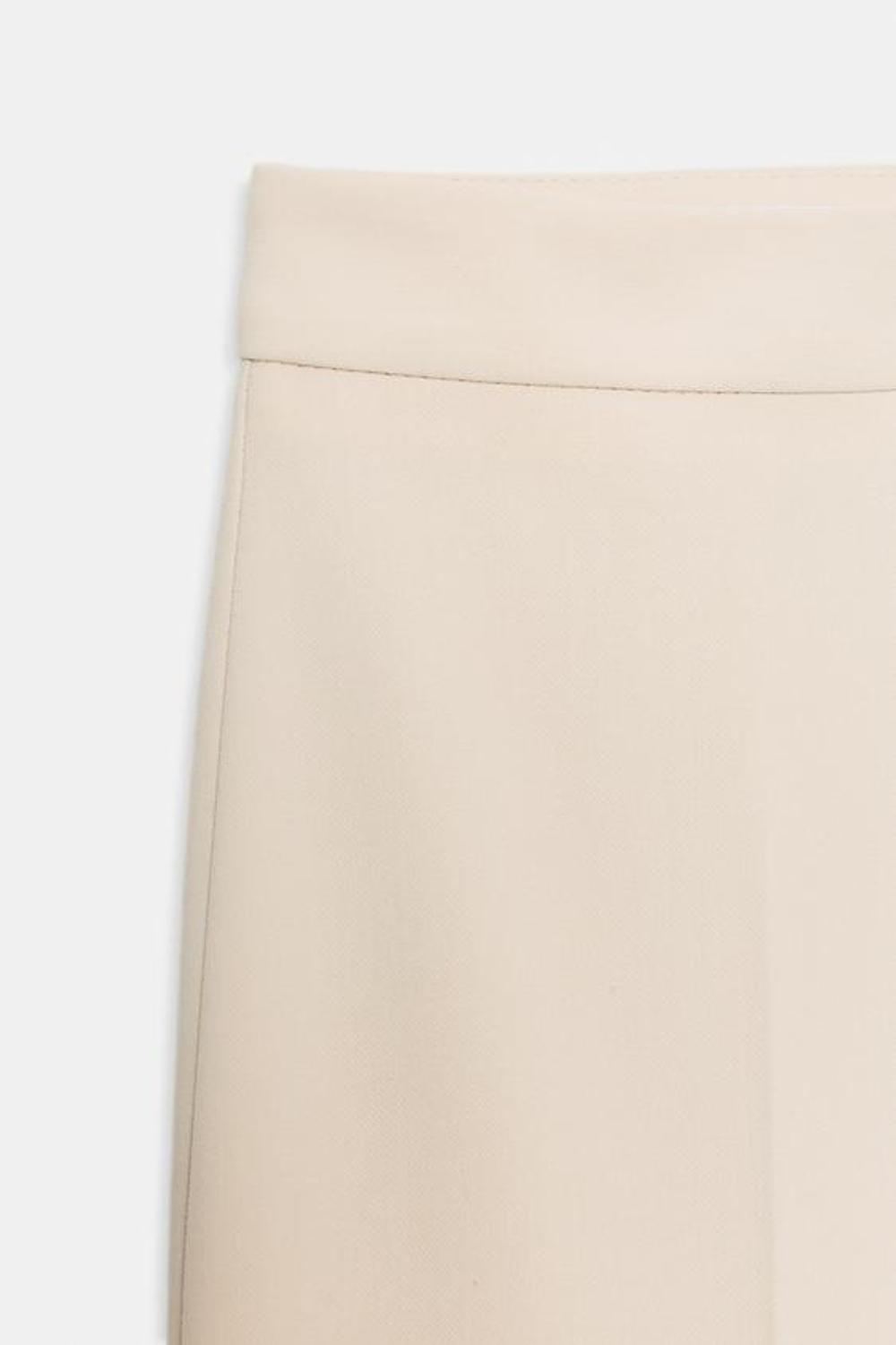 ZARA БРЮКИ ПРЯМОГО КРОЯ С ВЫСОКОЙ ПОСАДКОЙ, ЭКРЮ