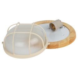 Светильник ЭРА НБО 03-60-012 Кантри дерево/стекло решетка IP54 E27 max 60Вт D220 круг сосна