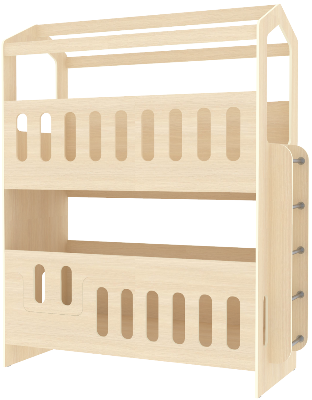 Двухъярусная кровать КарИВи Сказочный домик КарИВи ДС-300 80x180  Дуб Молочный