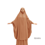 SET: KHIMAR WITH TIE SLEEVES AND  SKIRT FROM ABAY SILK