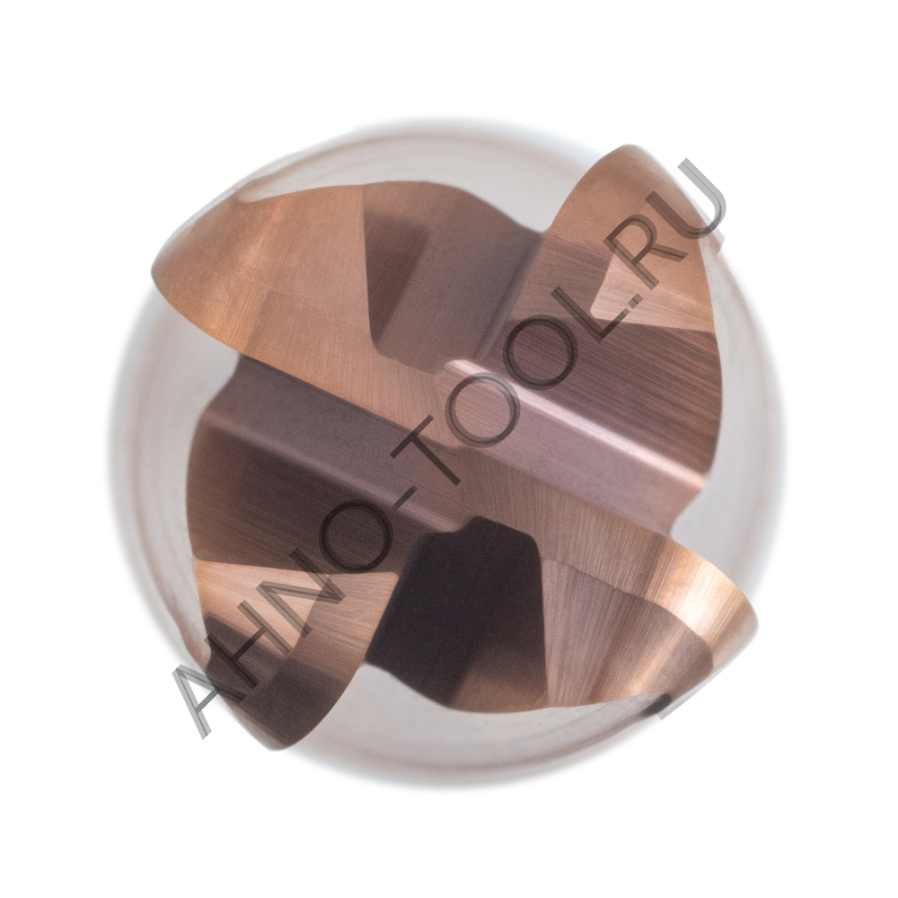 Фреза твердосплавная радиусная  12мм (L=75, l=30, хв=12) Z4 35° по стали, нержавеющей стали, чугуну,