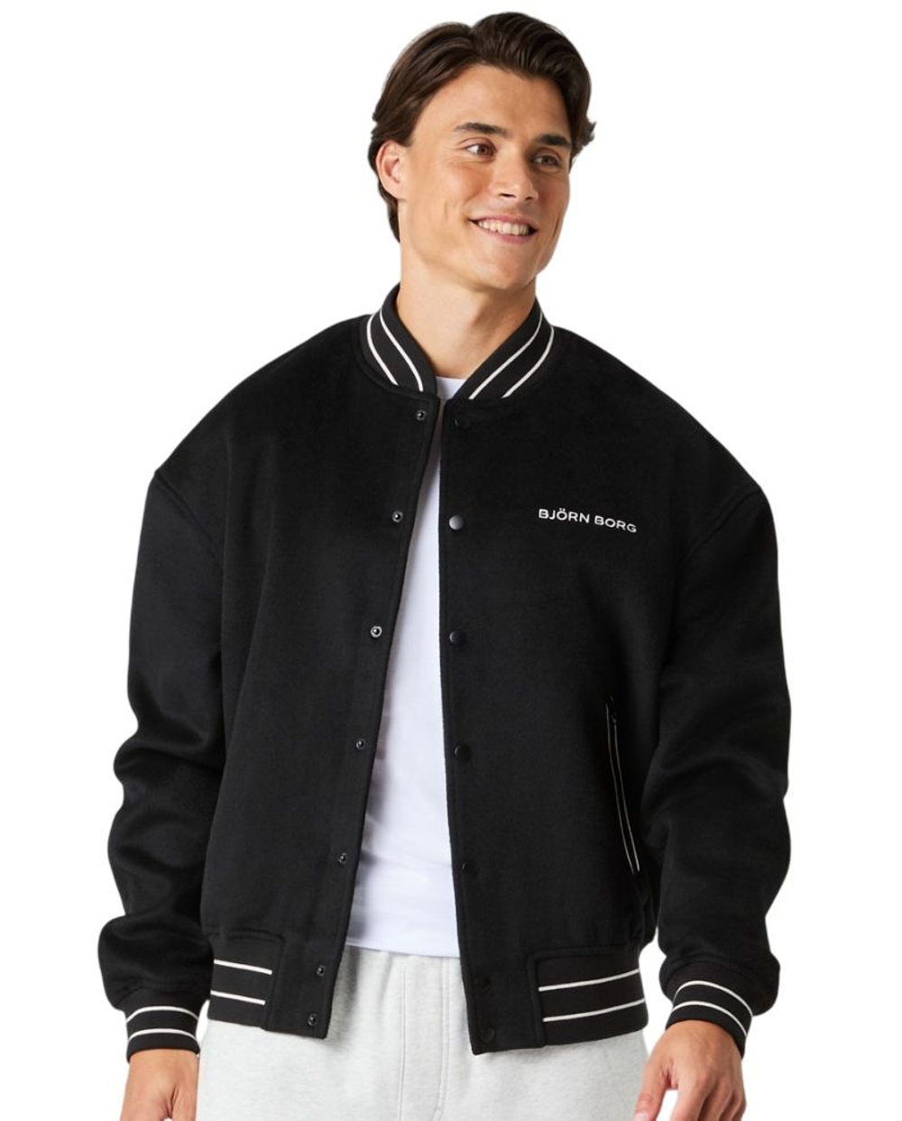Мужская теннисная кофта Björn Borg Varsity - black beauty