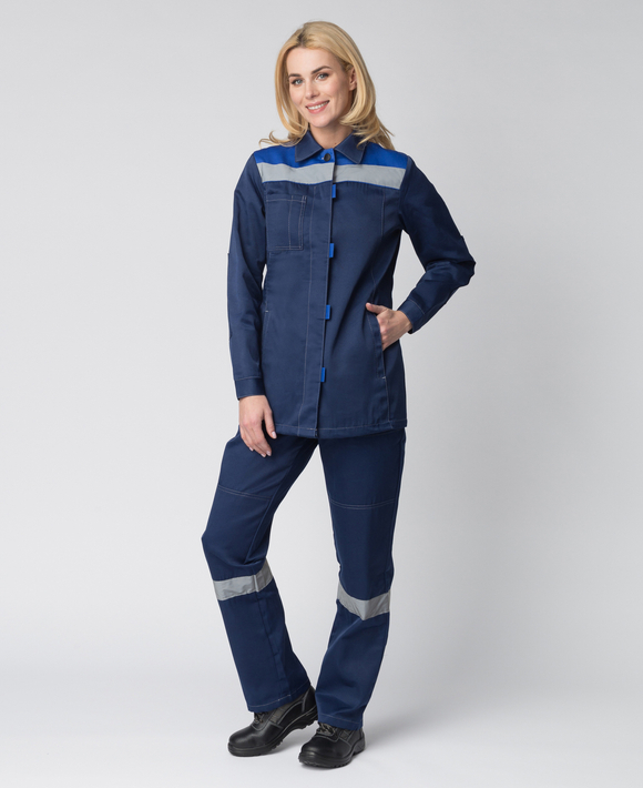 Костюм женский Веснис-1 СОП (тк.Смесовая,210) брюки, т.синий/васильковый