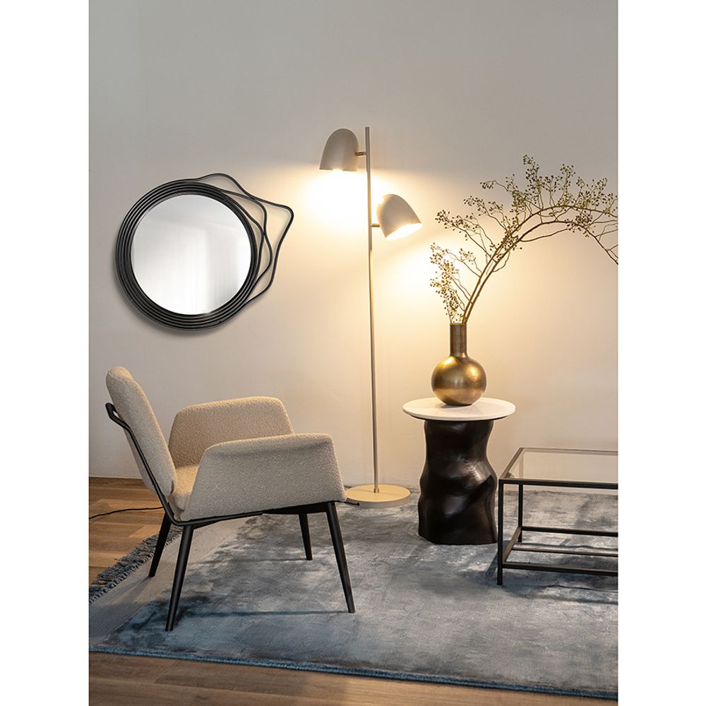 Лаунж-кресло Hilde, букле, серо-бежевое