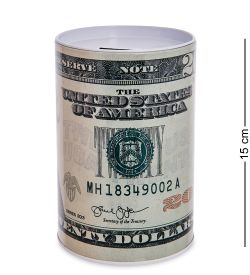 BX-220/3 Металлическая копилка «20 Долларов» 15см