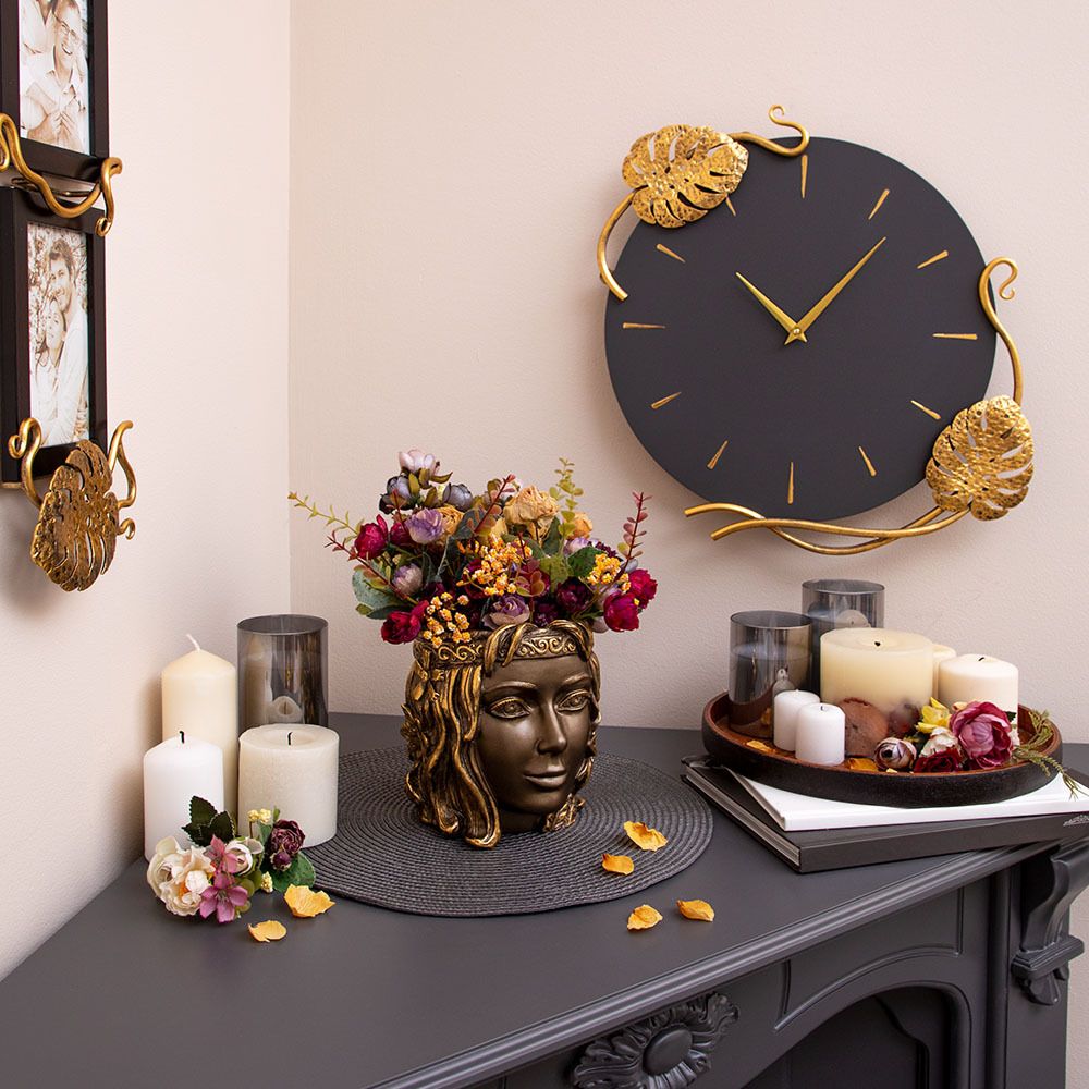 Часы настенные Monstera Deliciosa (Монстера) Серые Амбер