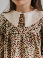 Платье с воротником в цветочек Бежевый