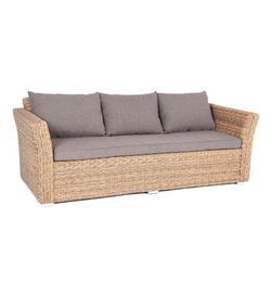 "Капучино" диван из искусственного ротанга (гиацинт) трехместный, цвет соломенный