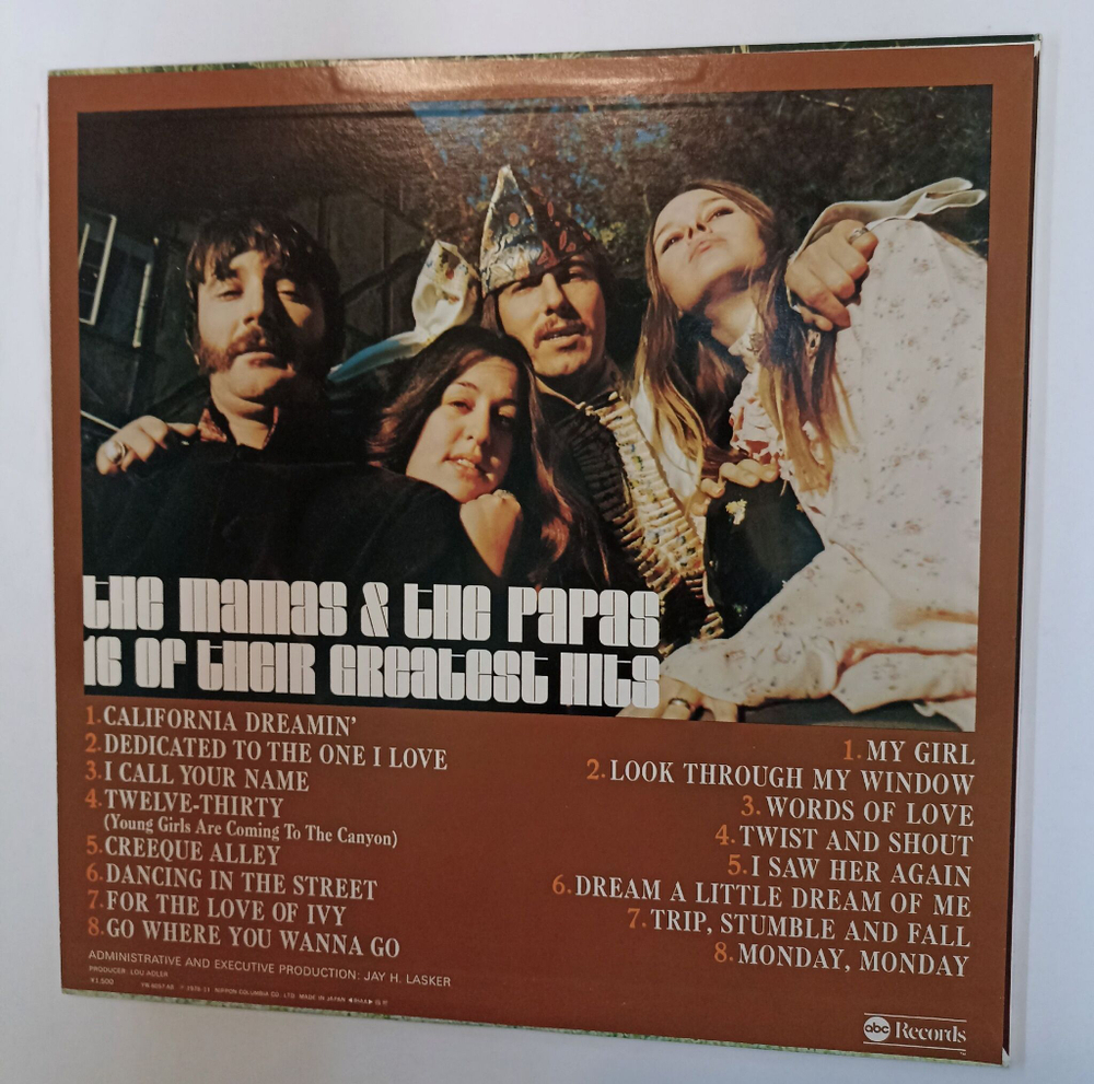 Винтажная виниловая пластинка LP The Mamas and The Papas 16 Of Their Greatest Hits (Japan 1978)