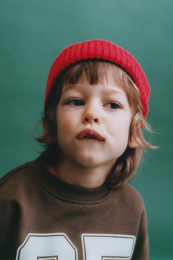 ZARA ТОЛСТОВКА С ВЫШИТОЙ ЦИФРОЙ И АНИМАЛИСТИЧЕСКИМ ПРИНТОМ, КОРИЧНЕВЫЙ