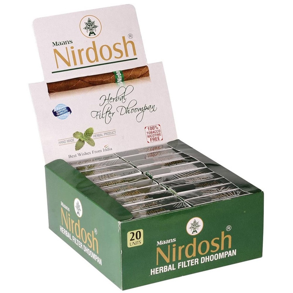 Нирдош аюрведические сигареты без никотина с фильтром (Nirdosh Maans), 20 сигарет