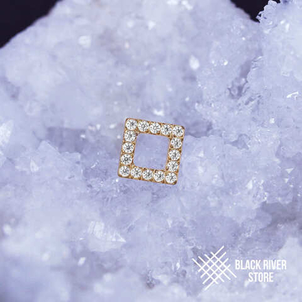 Square Contour Crystal PVD Yellow