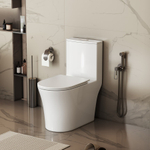 Унитаз напольный Grossman Thin Rim GR-5607SQ (656х370х796) тонкий ободок,белый,моноблок с тонкой крышкой,микролифт,смыв торнадо,1 место