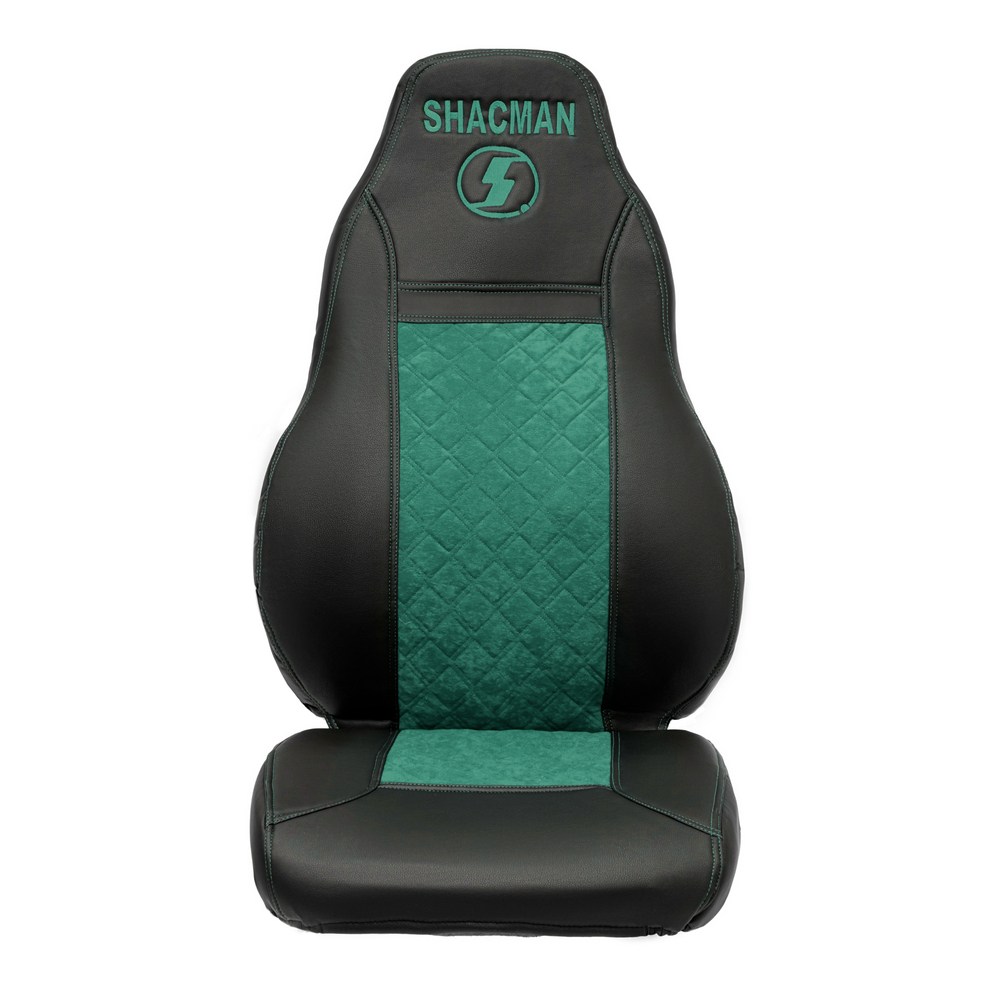 Чехлы Shacman F-3000 (экокожа, черный, зеленая вставка)