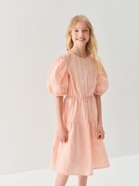 Платье хлопковое с коротким рукавом "Дымчатая роза" 7+