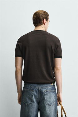 ZARA ФУТБОЛКА ИЗ СМЕСОВОЙ ВИСКОЗЫ, ПОЛОСКИ