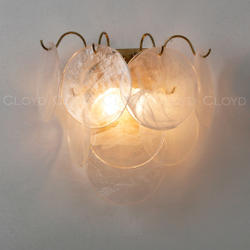 Бра Cloyd LINZE-B W2 / выс. 32 см - латунь - белое стекло (арт.20482)