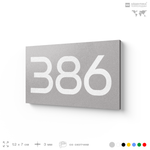 Номер на дверь 386, табличка на дверь для офиса, квартиры, кабинета, аудитории, склада, серая 120х70 мм, Айдентика Технолоджи