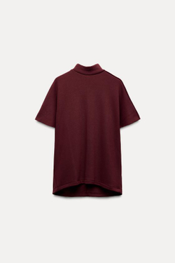 ZARA ТОП ИЗ МЯГКОЙ ТКАНИ С ПУГОВИЦАМИ, МАЛИНОВЫЙ