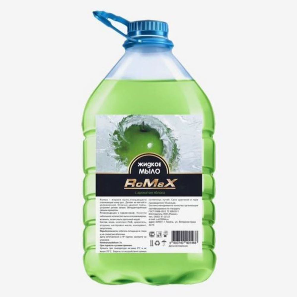 Жидкое мыло «Зеленое яблоко» Romax, 5 л.