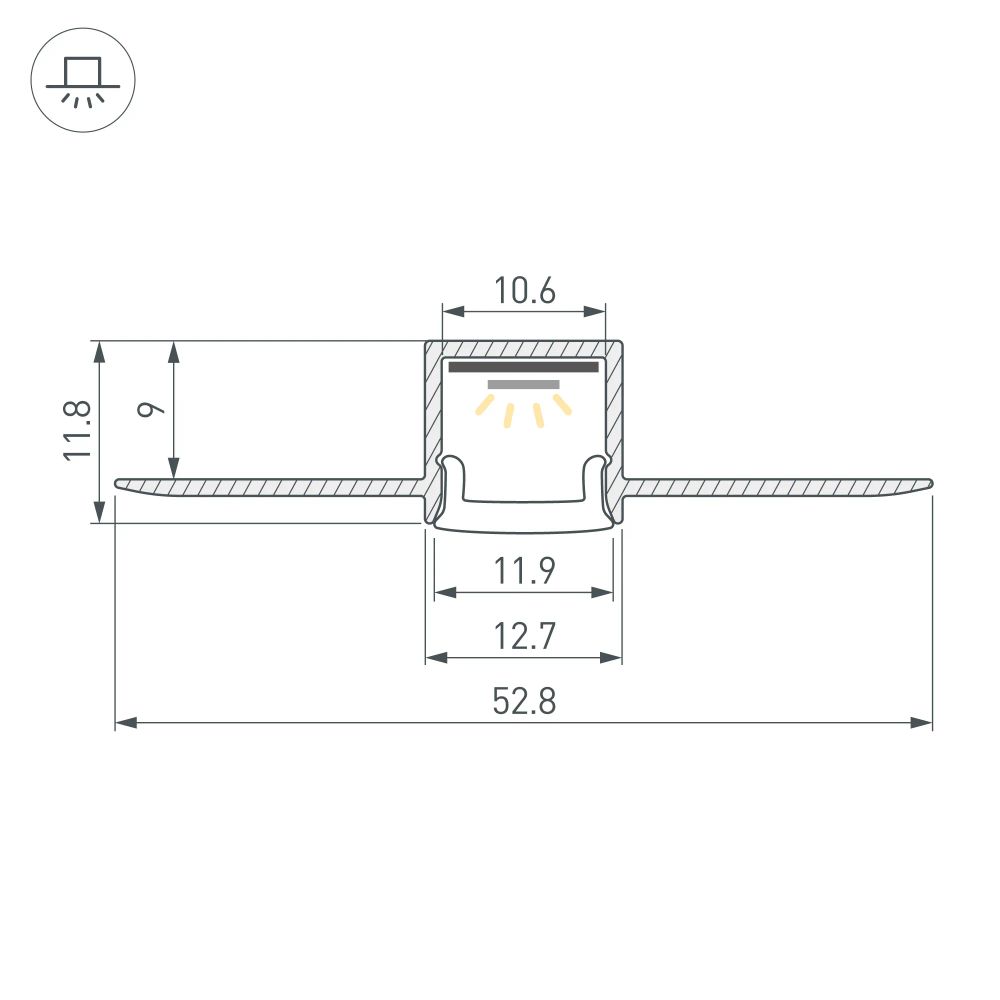 Профиль FANTOM-BENT-W12-TOP-2000 ANOD (Arlight, Алюминий) 040327