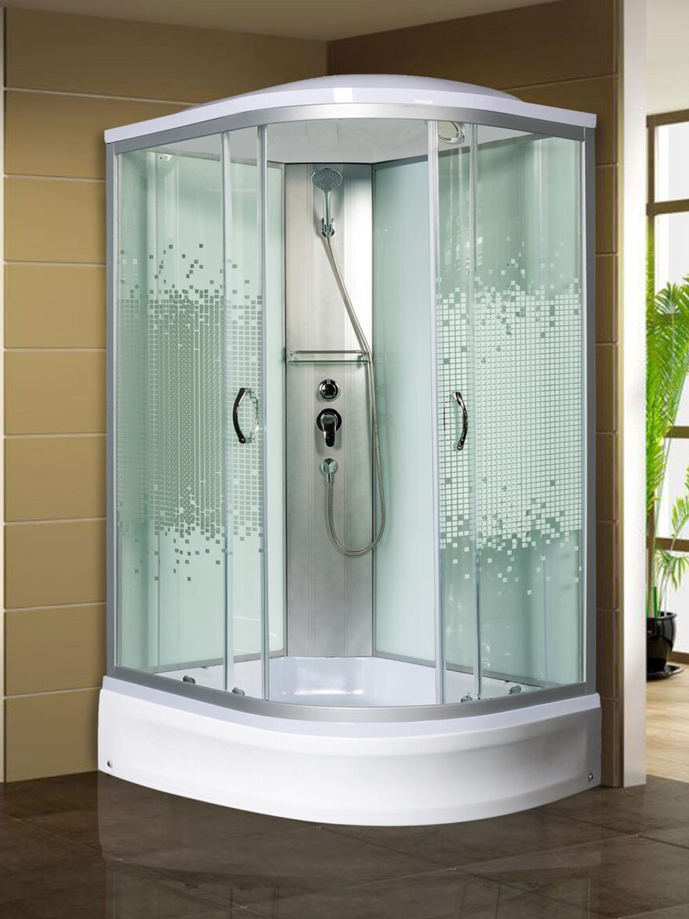 Душевая кабина МОНОМАХ 90/70/24 МЗ L, 900х700х2100 10000005815 асимметричная