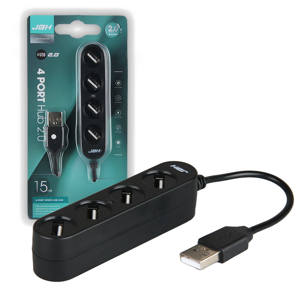 HUB USB Port 4USB HUB-113 JBH (черный)